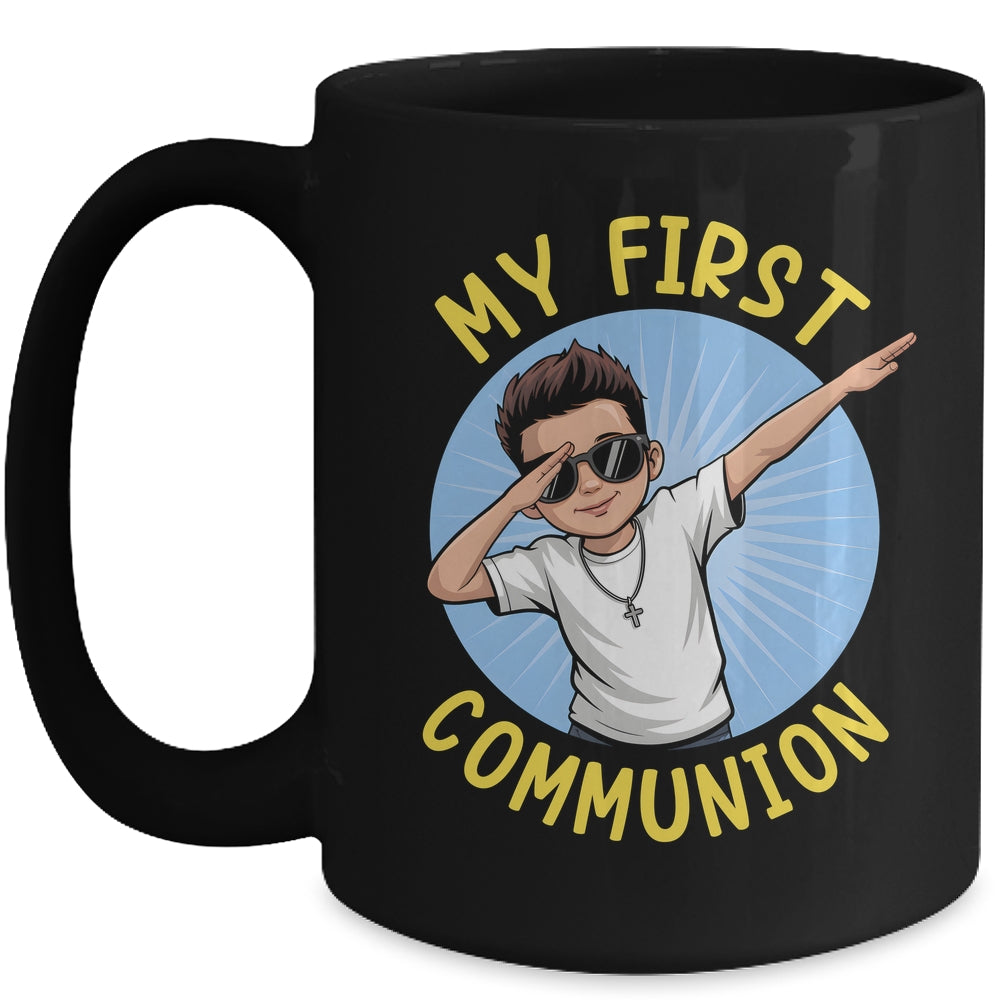 First Communion Boys Dabbing 1st Communion Holy Christian Mug | teecentury