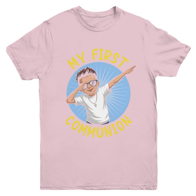 First Communion Boys Dabbing 1st Communion Holy Christian Youth Shirt | teecentury