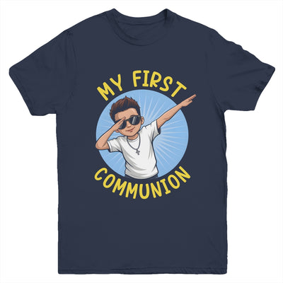 First Communion Boys Dabbing 1st Communion Holy Christian Youth Shirt | teecentury