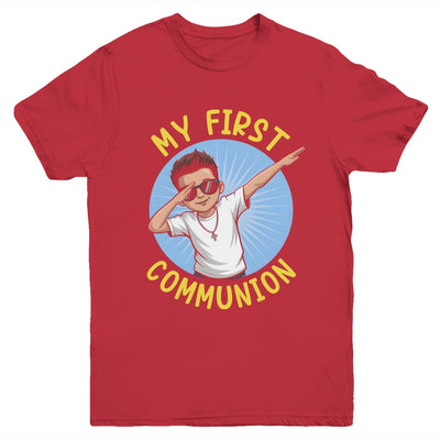 First Communion Boys Dabbing 1st Communion Holy Christian Youth Shirt | teecentury