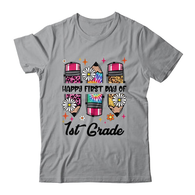 First Day Of 1st Grade Teacher Leopard Pencil Back To School Shirt & Hoodie | teecentury