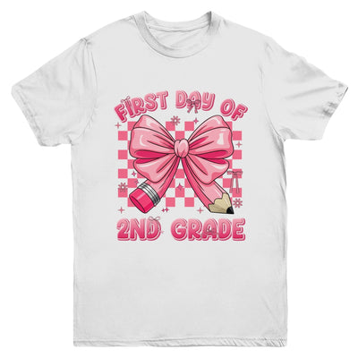 First Day Of 2nd Grade Coquette Back To School Girls Kids Youth Shirt | teecentury
