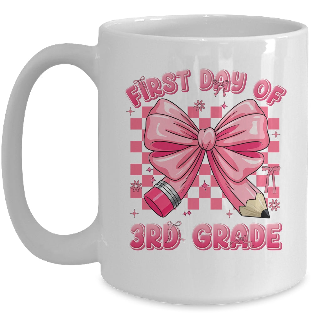 First Day Of 3rd Grade Coquette Back To School Girls Kids Mug | teecentury