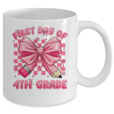 First Day Of 4th Grade Coquette Back To School Girls Kids Mug | teecentury