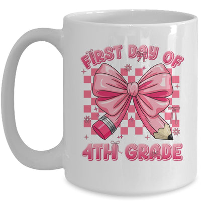 First Day Of 4th Grade Coquette Back To School Girls Kids Mug | teecentury