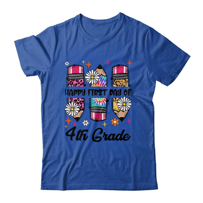 First Day Of 4th Grade Teacher Leopard Pencil Back To School Shirt & Hoodie | teecentury