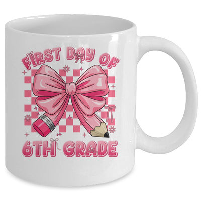 First Day Of 6th Grade Coquette Back To School Girls Kids Mug | teecentury