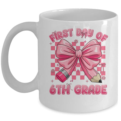 First Day Of 6th Grade Coquette Back To School Girls Kids Mug | teecentury