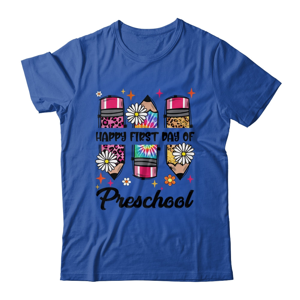 First Day Preschool Teacher Leopard Pencil Back To School Shirt & Hoodie | teecentury