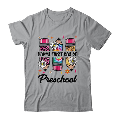 First Day Preschool Teacher Leopard Pencil Back To School Shirt & Hoodie | teecentury