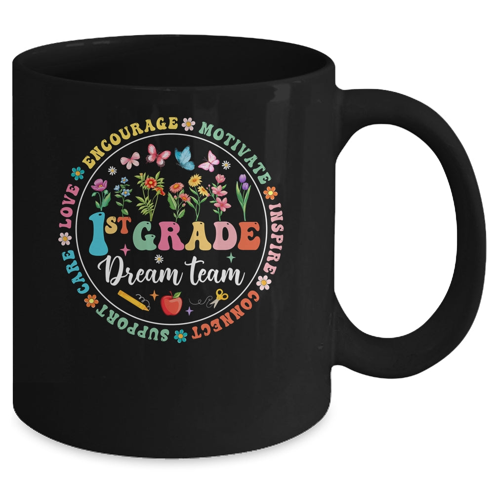 First Grade Dream Team Back To School Teacher Flower Mug | teecentury