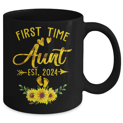 First Time Aunt Est 2024 Sunflower Promoted To Aunt Mug | teecentury