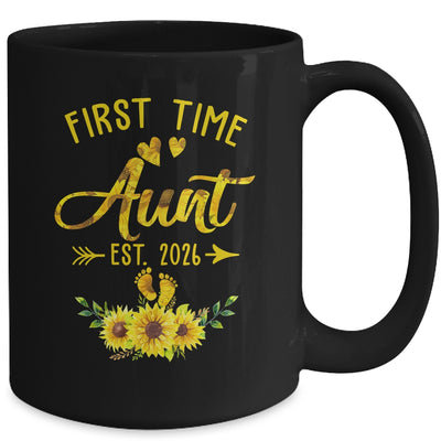 First Time Aunt Est 2026 Sunflower Promoted To Aunt Mug | teecentury