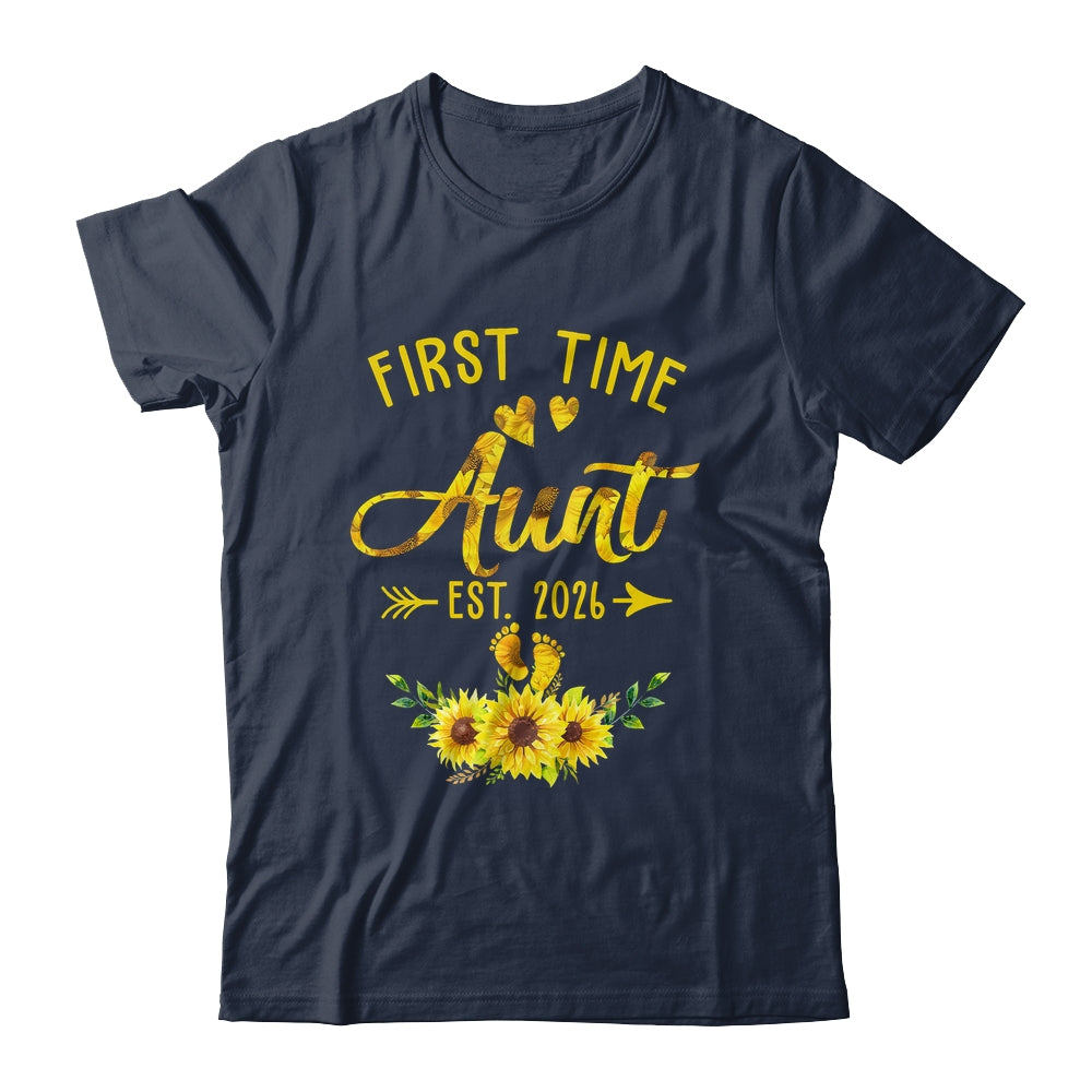 First Time Aunt Est 2026 Sunflower Promoted To Aunt Shirt & Tank Top | teecentury