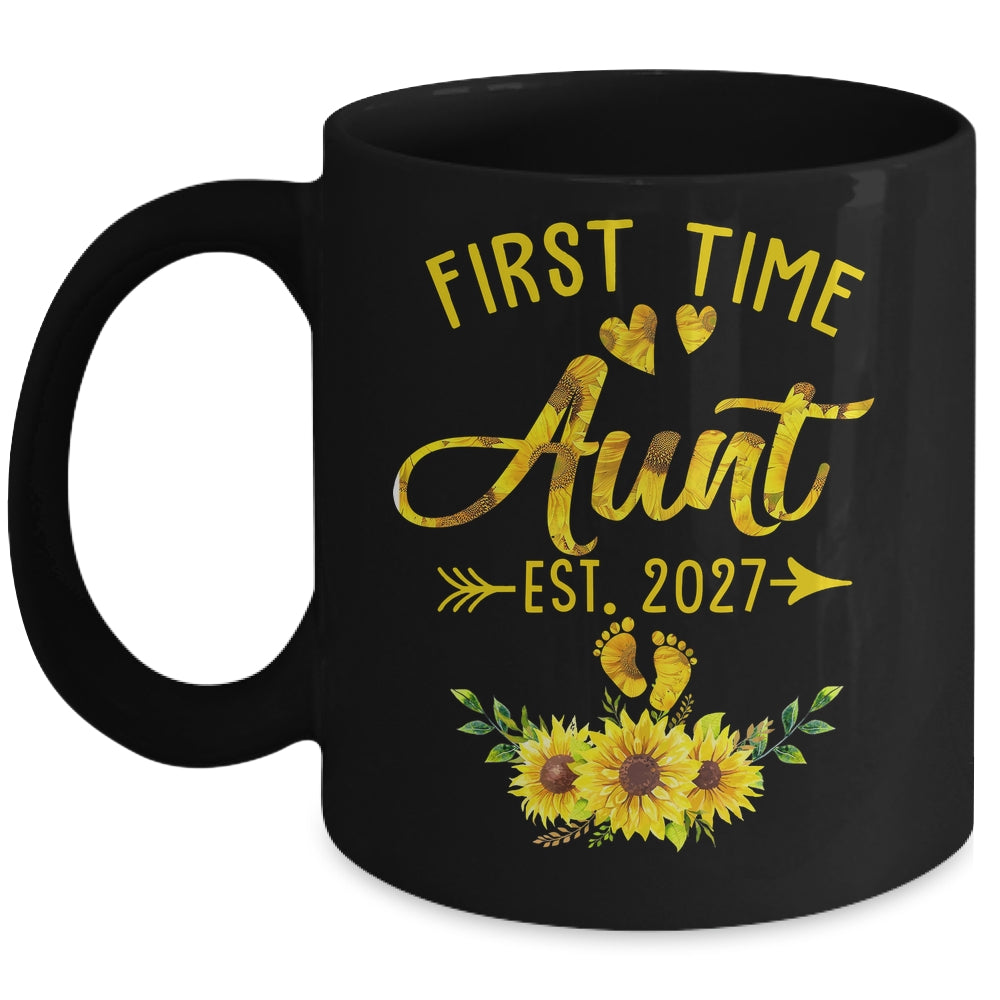 First Time Aunt Est 2027 Sunflower Promoted To Aunt Mug | teecentury