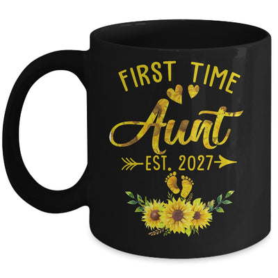 First Time Aunt Est 2027 Sunflower Promoted To Aunt Mug | teecentury