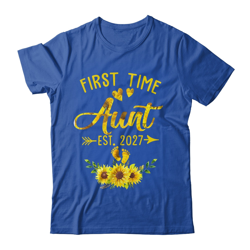 First Time Aunt Est 2027 Sunflower Promoted To Aunt Shirt & Tank Top | teecentury