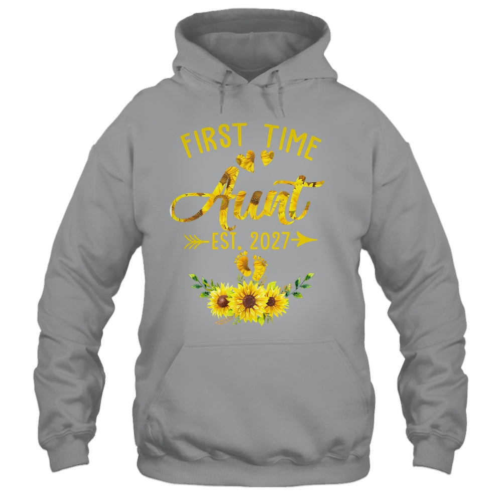 First Time Aunt Est 2027 Sunflower Promoted To Aunt Shirt & Tank Top | teecentury