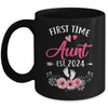First Time Aunt Promoted To Aunt Est 2024 Mothers Day Mug | teecentury