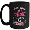 First Time Aunt Promoted To Aunt Est 2025 Mothers Day Mug | teecentury