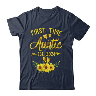 First Time Auntie Est 2024 Sunflower Promoted To Auntie Shirt & Tank Top | teecentury