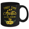 First Time Auntie Est 2024 Sunflower Promoted To Auntie Mug | teecentury