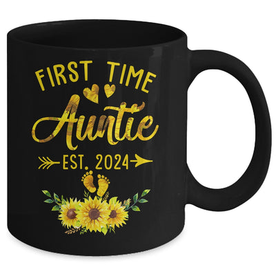 First Time Auntie Est 2024 Sunflower Promoted To Auntie Mug | teecentury