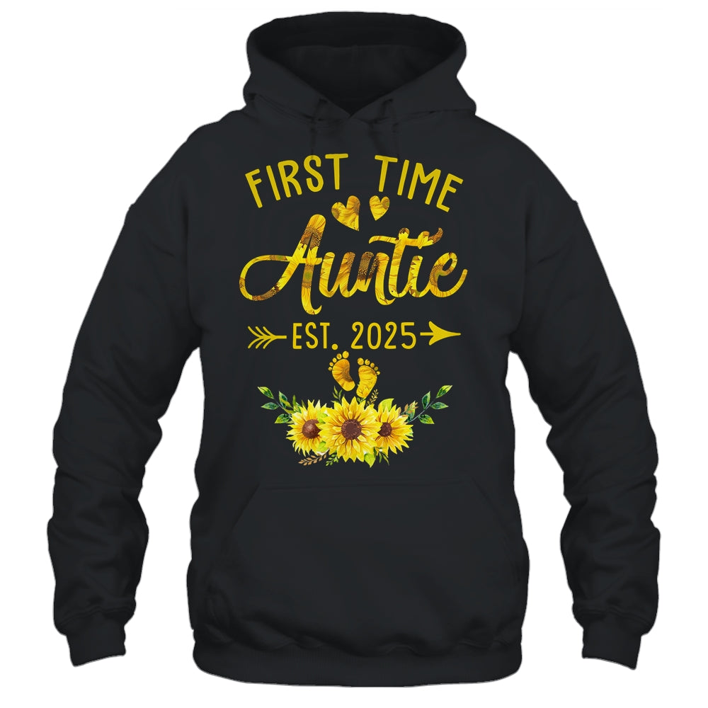First Time Auntie Est 2025 Sunflower Promoted To Auntie Shirt & Tank Top | teecentury