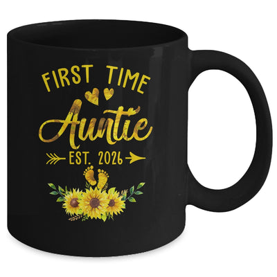 First Time Auntie Est 2026 Sunflower Promoted To Auntie Mug | teecentury