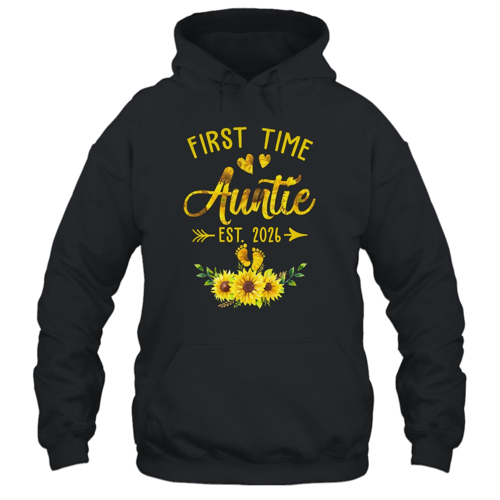 First Time Auntie Est 2026 Sunflower Promoted To Auntie Shirt & Tank Top | teecentury