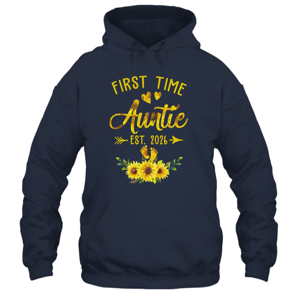 First Time Auntie Est 2026 Sunflower Promoted To Auntie Shirt & Tank Top | teecentury