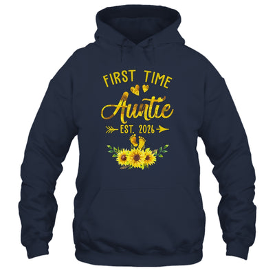 First Time Auntie Est 2026 Sunflower Promoted To Auntie Shirt & Tank Top | teecentury