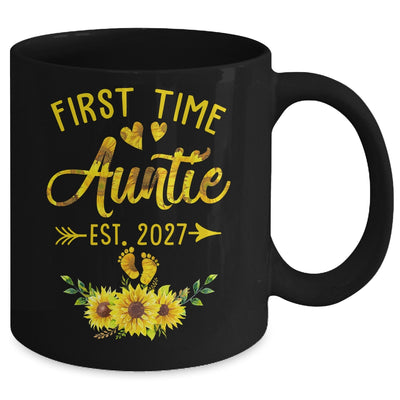 First Time Auntie Est 2027 Sunflower Promoted To Auntie Mug | teecentury