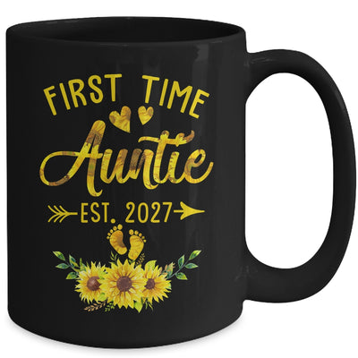 First Time Auntie Est 2027 Sunflower Promoted To Auntie Mug | teecentury