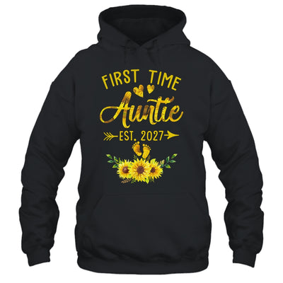 First Time Auntie Est 2027 Sunflower Promoted To Auntie Shirt & Tank Top | teecentury