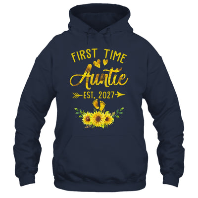 First Time Auntie Est 2027 Sunflower Promoted To Auntie Shirt & Tank Top | teecentury
