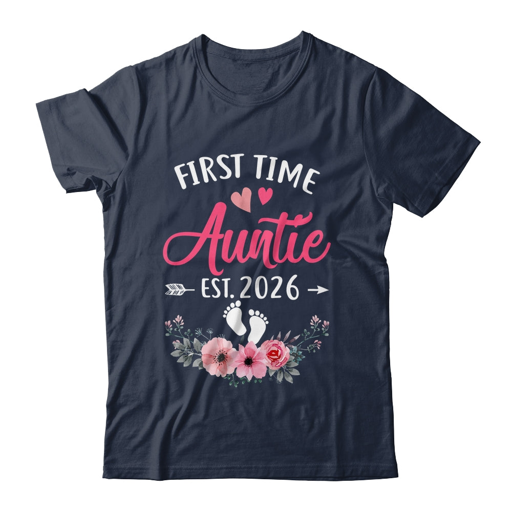 First Time Auntie Promoted To Auntie Est 2026 Mothers Day Shirt & Tank Top | teecentury