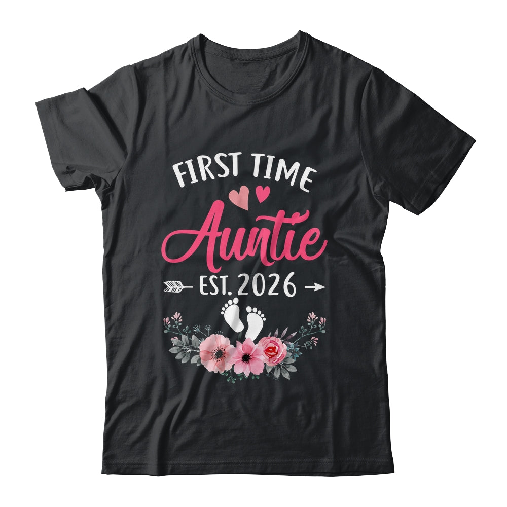 First Time Auntie Promoted To Auntie Est 2027 Mothers Day Shirt & Tank Top | teecentury