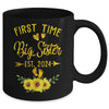 First Time Big Sister Est 2024 Sunflower Promoted To Sister Mug | teecentury