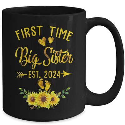 First Time Big Sister Est 2024 Sunflower Promoted To Sister Mug | teecentury