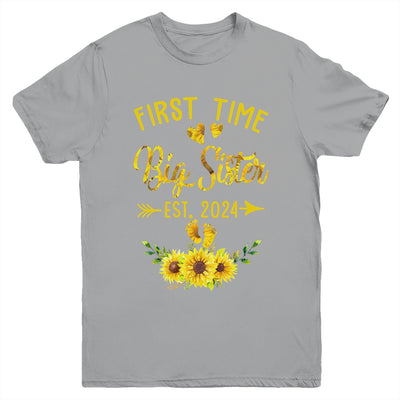 First Time Big Sister Est 2024 Sunflower Promoted To Sister Youth Shirt | teecentury