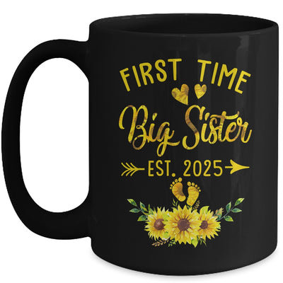 First Time Big Sister Est 2025 Sunflower Promoted To Sister Mug | teecentury