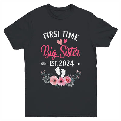 First Time Big Sister Promoted To Sister Est 2024 Youth Shirt | teecentury