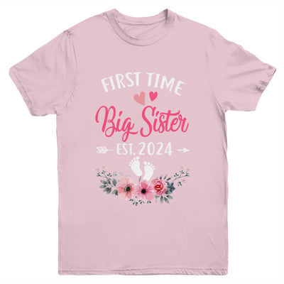 First Time Big Sister Promoted To Sister Est 2024 Youth Shirt | teecentury