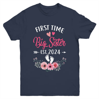 First Time Big Sister Promoted To Sister Est 2024 Youth Shirt | teecentury