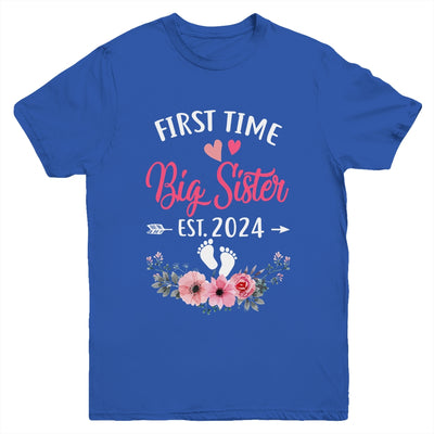 First Time Big Sister Promoted To Sister Est 2024 Youth Shirt | teecentury