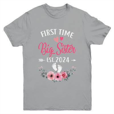 First Time Big Sister Promoted To Sister Est 2024 Youth Shirt | teecentury