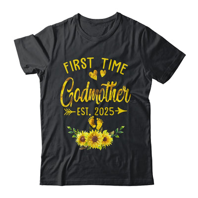 First Time Godmother Est 2025 Sunflower Promoted To Godmother Shirt & Tank Top | teecentury