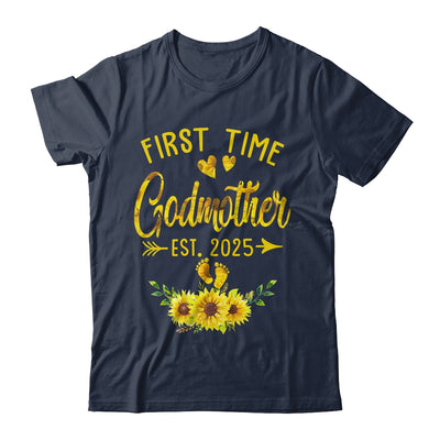 First Time Godmother Est 2025 Sunflower Promoted To Godmother Shirt & Tank Top | teecentury