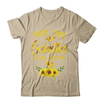 First Time Godmother Est 2025 Sunflower Promoted To Godmother Shirt & Tank Top | teecentury